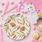 Terracotta Mustard Yellow Floral Pappteller (Party)