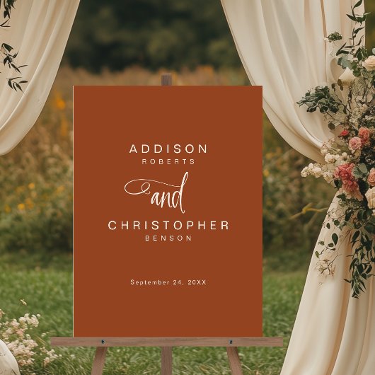 Terracotta Names Moderne Minimalistische Hochzeit  Acrylschild