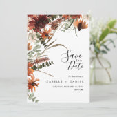 Terracotta Natural Rustic Wedding Save the Date Einladung (Stehend Vorderseite)