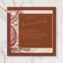 Terracotta natürliche Vintage Hochzeit Geschenkanhänger