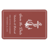 Terracotta Nautical Anchor Sichern Sie das Date Ma Magnet (Horizontal)