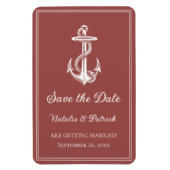 Terracotta Nautical Anchor Sichern Sie das Date Ma Magnet (Vertikal)
