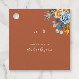 Terracotta Navy Blauer Rost Rustikal Vielen Dank f Geschenkanhänger