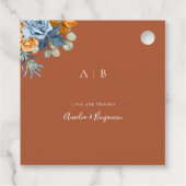 Terracotta Navy Blauer Rost Rustikal Vielen Dank f Geschenkanhänger (Rückseite)