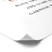 Terracotta Navy Blue Brautparty Mimosa Bar Sign Poster (Ecke)