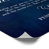 Terracotta Navy Blue Brautparty Open Bar Sign Poster (Ecke)