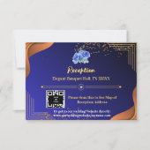 Terracotta Navy Blue Elegante Empfang RSVP Karte (Vorderseite)