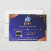 Terracotta Navy Blue Elegante RSVP Karte (Vorderseite)