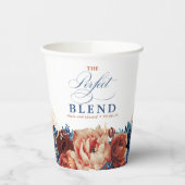 Terracotta Navy Blue Floral Boho Die perfekte Misc Pappbecher (Links)