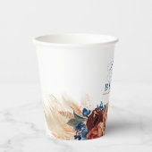 Terracotta Navy Blue Floral Boho Die perfekte Misc Pappbecher (Vorderseite)