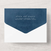 Terracotta Navy Blue Floral Boho Elegante Hochzeit All In One Einladung (Rückseite)