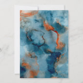 Terracotta Navy Blue Floral Brunch und Bubbly Einladung (Rückseite)