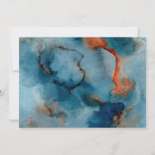 Terracotta Navy Blue Florals Probe Dinner Einladung (Rückseite)