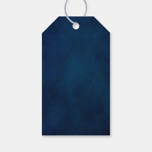 Terracotta Navy Blue Geometric Wedding Willkommen Geschenkanhänger (Rückseite)