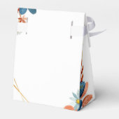 Terracotta Navy Blue Gold Floral Wedge Geschenkschachtel (Rückseite)