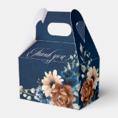 Terracotta Navy Blue Green Geometric Wedding Fa Geschenkschachtel (Rückseite)