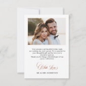 Terracotta Navy Blue Greenerity Foto Wedding Dankeskarte (Rückseite)