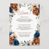 Terracotta Navy Blue Greenerity Hochzeitsstimmung Begleitkarte (Vorderseite)