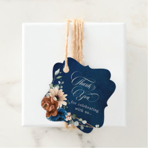 Terracotta Navy Blue Greenerity Wedding Vielen Dan Geschenkanhänger