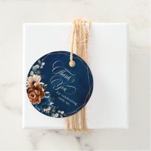 Terracotta Navy Blue Greenerity Wedding Vielen Dan Geschenkanhänger