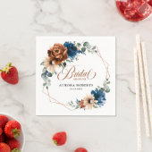 Terracotta Navy Blue Greenery Brautparty Serviette (Beispiel)