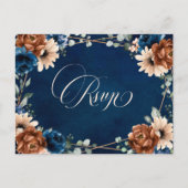 Terracotta Navy Blue Greenery Geometric UAWG Postc Postkarte (Vorderseite)