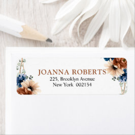 Terracotta Navy Blue Greenery Geometric Wedding