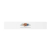 Terracotta Navy Blue Greenery Geometric Wedding Einladungsbanderole (Flach)