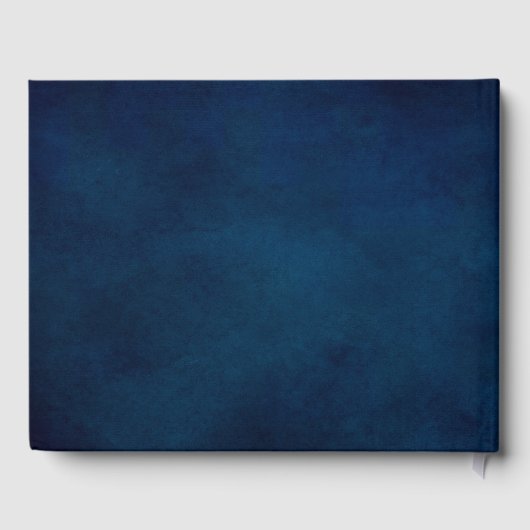 Terracotta Navy Blue Greenery Geometric Wedding Gästebuch (Rückseite)