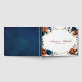 Terracotta Navy Blue Greenery Geometric Wedding Gästebuch (Voll)