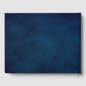 Terracotta Navy Blue Greenery Geometric Wedding Gästebuch (Rückseite)