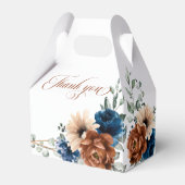 Terracotta Navy Blue Greenery Geometric Wedding Geschenkschachtel (Rückseite)