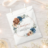 Terracotta Navy Blue Greenery Geometric Wedding Geschenktütchen (Ausgeschnitten)