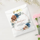 Terracotta Navy Blue Greenery Geometric Wedding Geschenktütchen (Versiegelt)