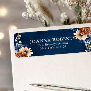 Terracotta Navy Blue Greenery Geometric Wedding La