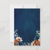 Terracotta Navy Blue Greenery Geometric Wedding RS RSVP Karte (Rückseite)