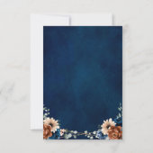 Terracotta Navy Blue Greenery Geometric Wedding RSVP Karte (Rückseite)