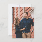 Terracotta Navy Blue Greenery Geometric Wedding RSVP Karte (Rückseite)