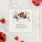 Terracotta Navy Blue Pampas Grass Brautparty Serviette (Beispiel)