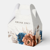 Terracotta Navy Blue Pampas Grass Rustikale Hochze Geschenkschachtel (Vorderseite)