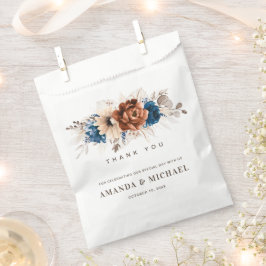 Terracotta Navy Blue Pampas Grass Rustikale Hochze Geschenktütchen