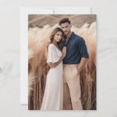 Terracotta Navy Blue Pampas Grass Rustikale Hochze Save The Date (Rückseite)