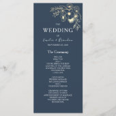 Terracotta Navy Blue Wedding Program Programm (Vorderseite)