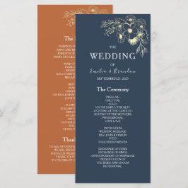 Terracotta Navy Blue Wedding Program Programm