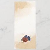 Terracotta navy blühende grüne Hochzeit Menükarte (Rückseite)