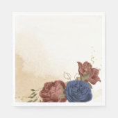 Terracotta navy blühende grüne Hochzeit Serviette (Vorderseite)