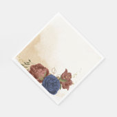 Terracotta navy blühende grüne Hochzeit Serviette (Ecke)