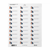 Terracotta Navy Blumen Elegantes Boho Label (Vorne)