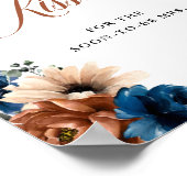 Terracotta Navy Brautparty Wie viele Kisses signie Poster (Ecke)