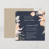 TERRACOTTA NAVY FLORAL PROBE DINNER EINLADEN DANKESKARTE (Vorne/Hinten)